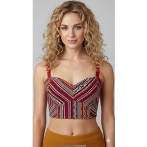 Gianni Bini aztec inspired corset festival top/crop top